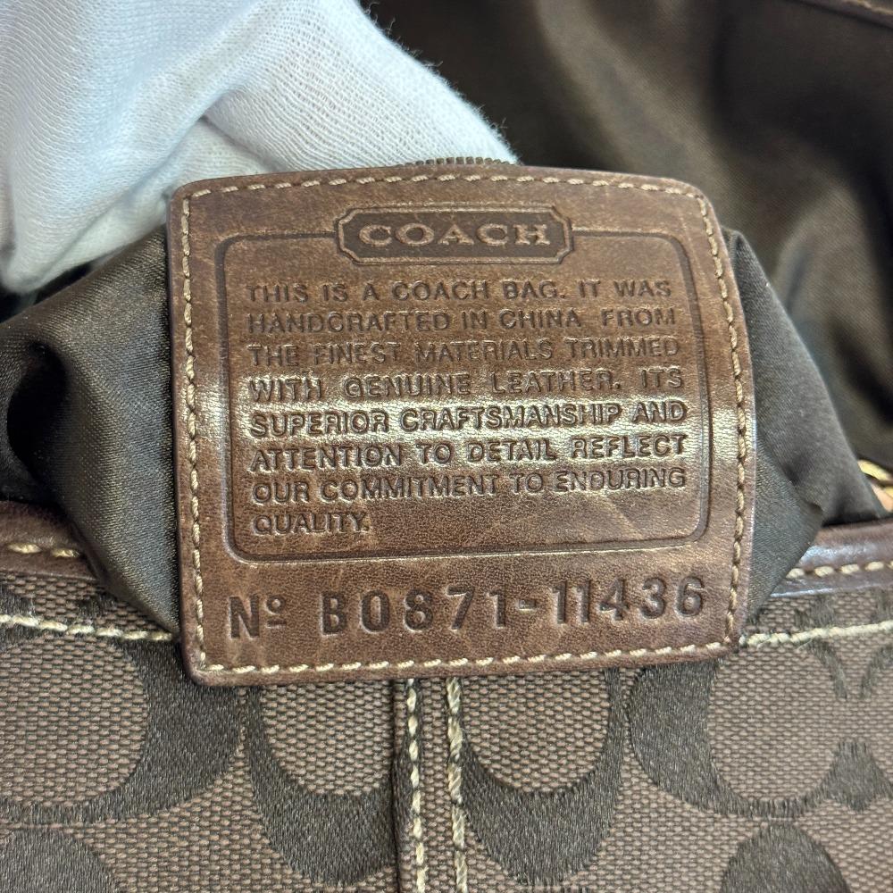 Coach 11436 Signature Canvas Shoulder Bag Brown Canvas Women Used