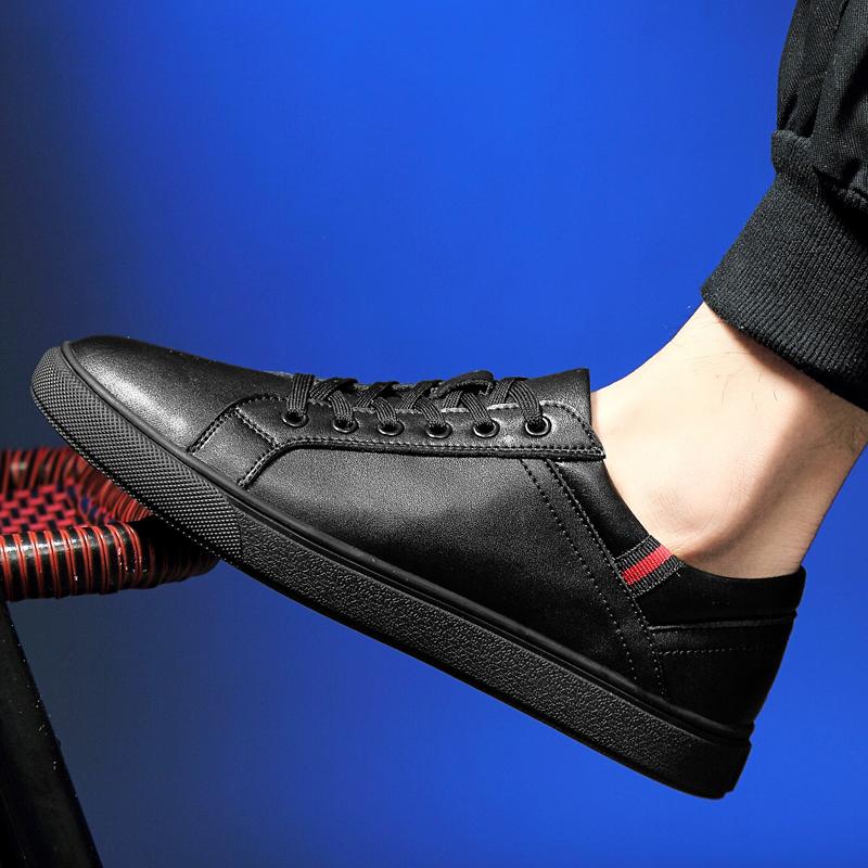 

Мужская обувь Обувь для скейтбординга Повседневная брендовая обувь Натуральная кожа Плоские туфли Мужские нескользящие прогулочные туфли на плоской подошве Мужские кроссовки Мягкая подошва 45 чёрный