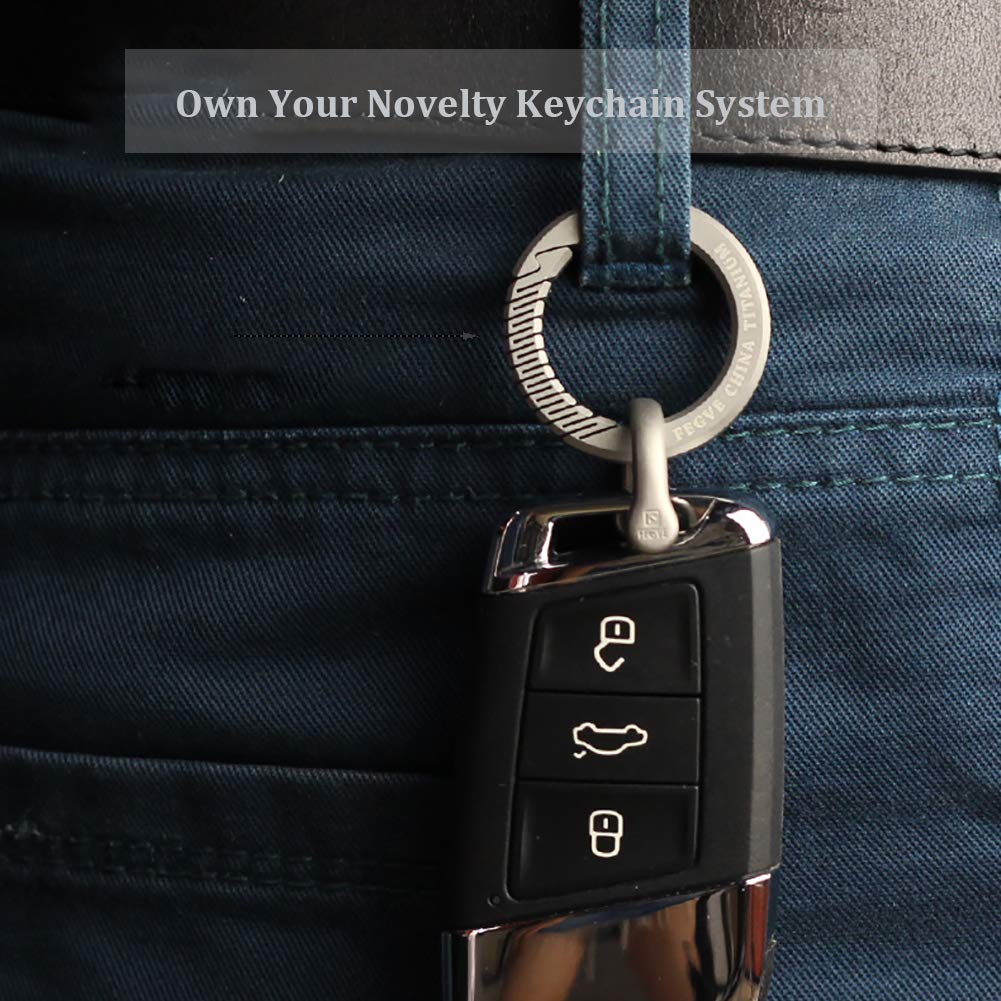 Titanium Key Keychain with for Smart Keys X [TISUR] Ring, Car/Motorcycle D-Ring (Gray/S 2)