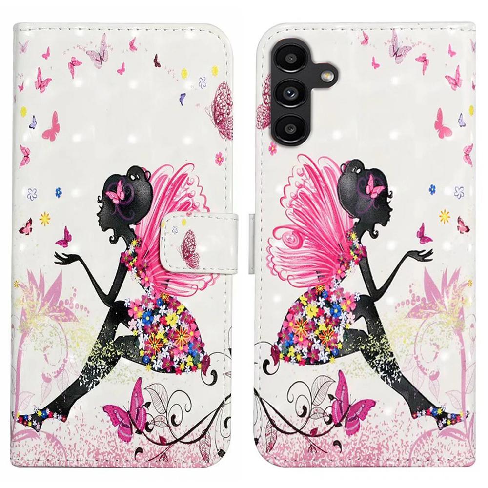 For Samsung Galaxy S24 FE Case 3D Pattern Printed Leather Phone Cover Card Holder