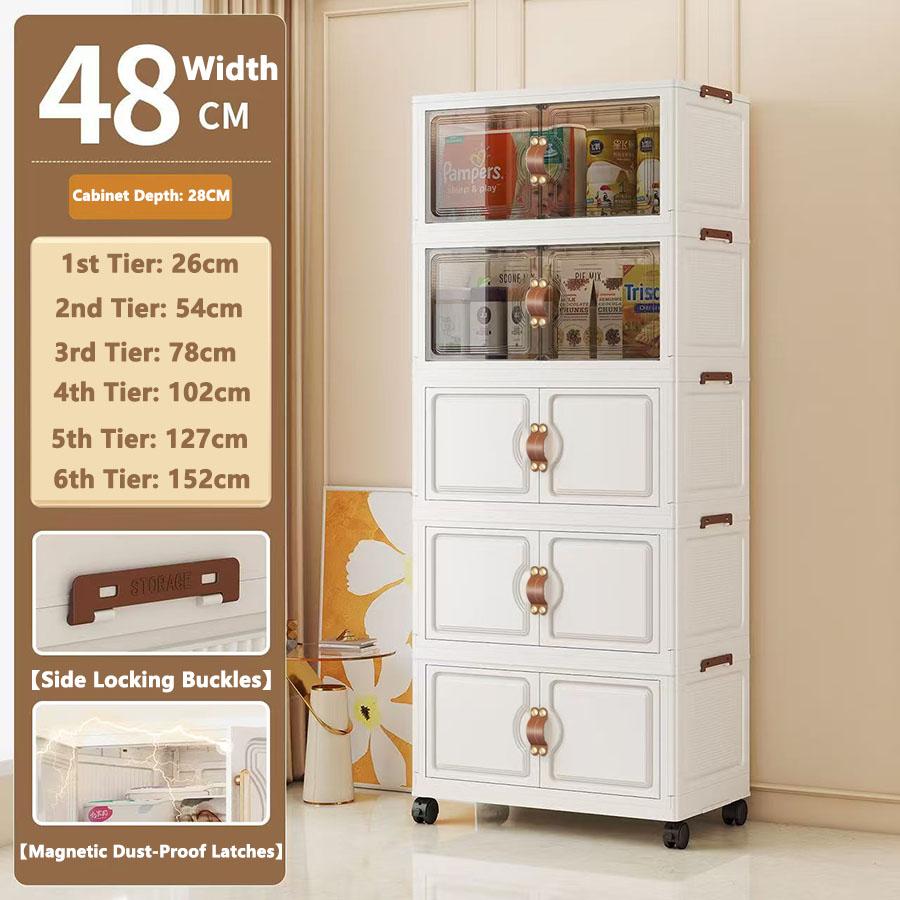 Faltbarer Aufbewahrungsschrank Wandmontage Klappbarer Spind Kompakter Organizer für Zuhause und Büro mit verstellbaren Regalen in Weiß/Grau