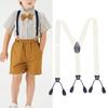 Stylish Classical Suspenders Adjustable Suspenders Elastic Chain Button End Dark Elastic Belt for Wedding Business Wear