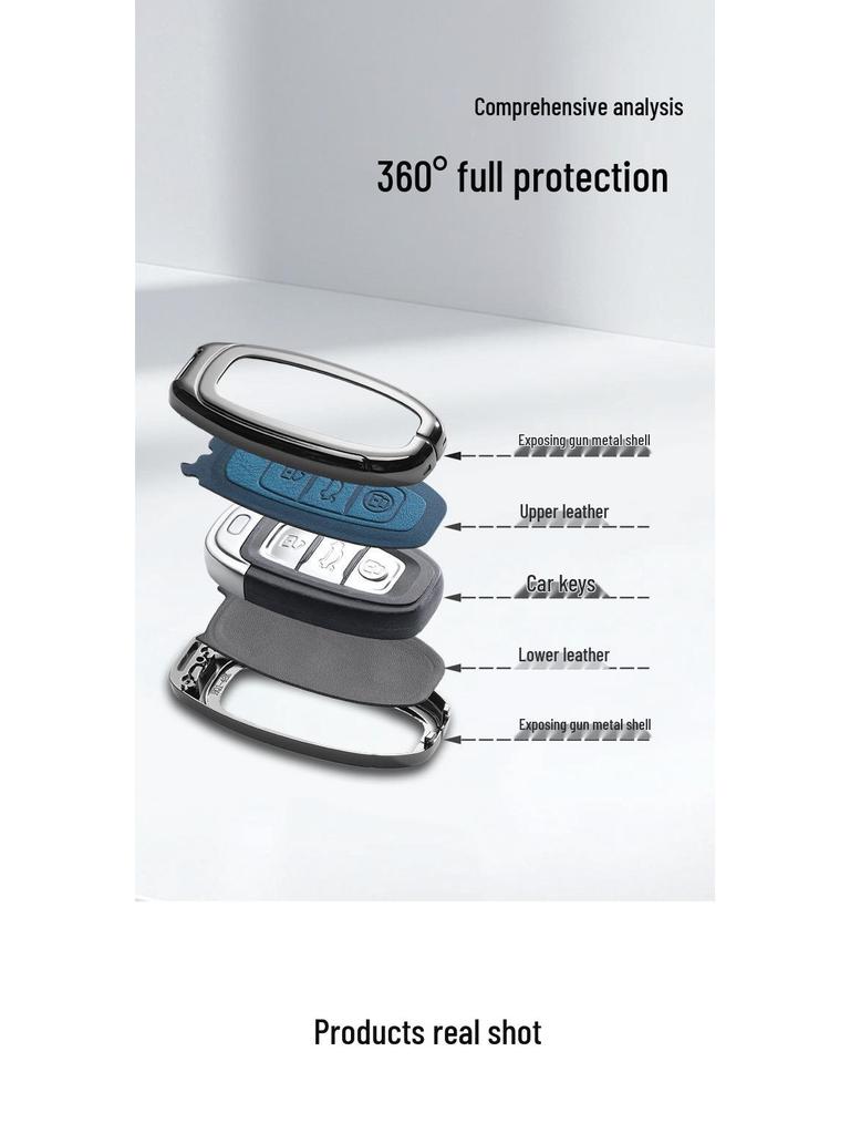 Luxury Metal Key Case for FAW Hongqi H7/Ehs3 - Unisex High-End Car Accessory with Buckle