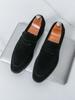 Men's Frosted Velvet Loafers: Large Size, British Style, Formal Business Leather Shoes