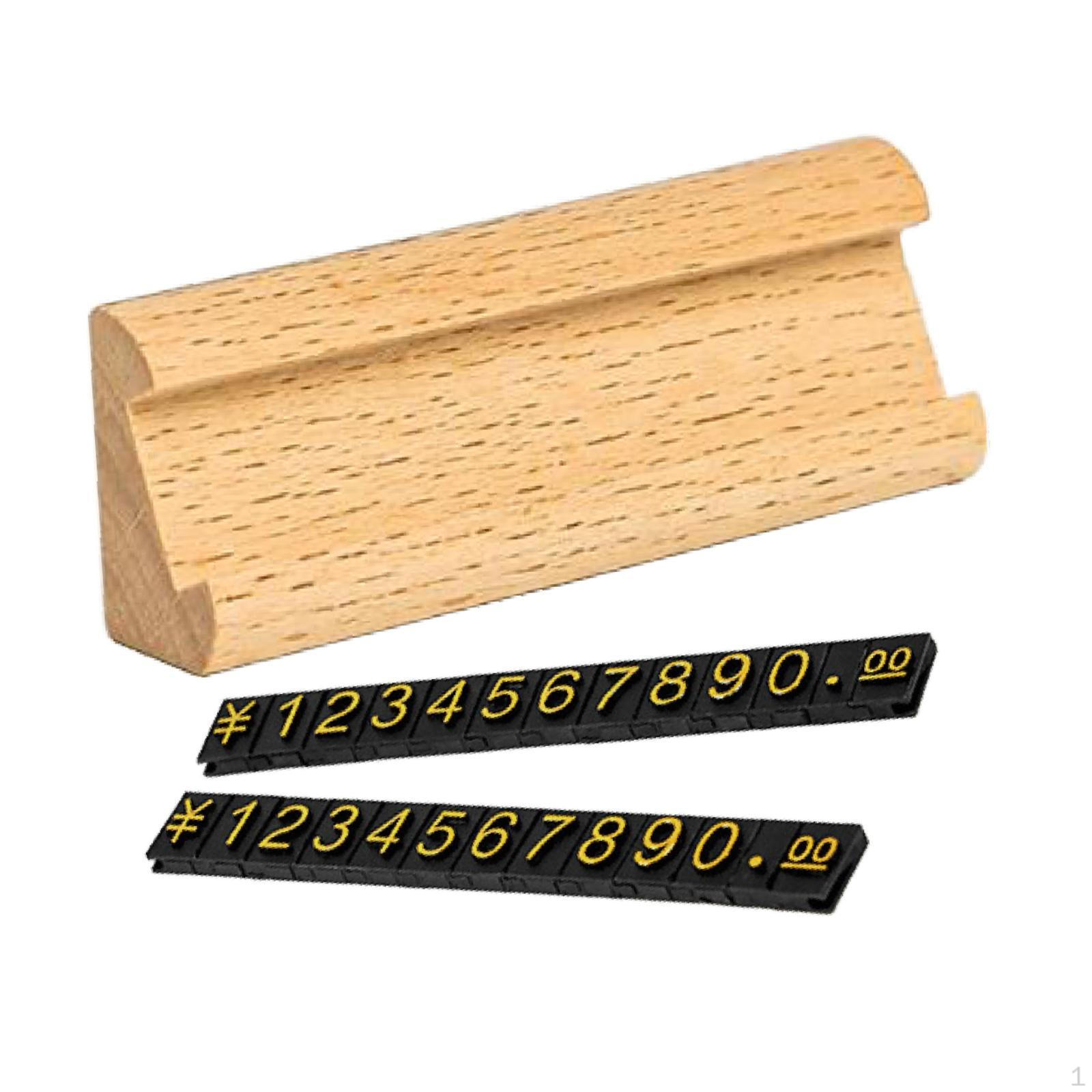 Ценники Регулируемый держатель Блоки ценник Показать стенд Этикетка Деревянный дисплей для Light Yellow Gold
