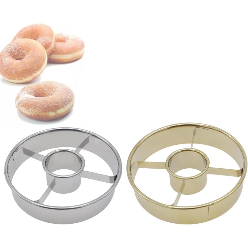 Set of 2 Commercial Stainless Steel Dessert Mold Cutters Baking Accessories Metal Texture Suitable for Baking Cookie