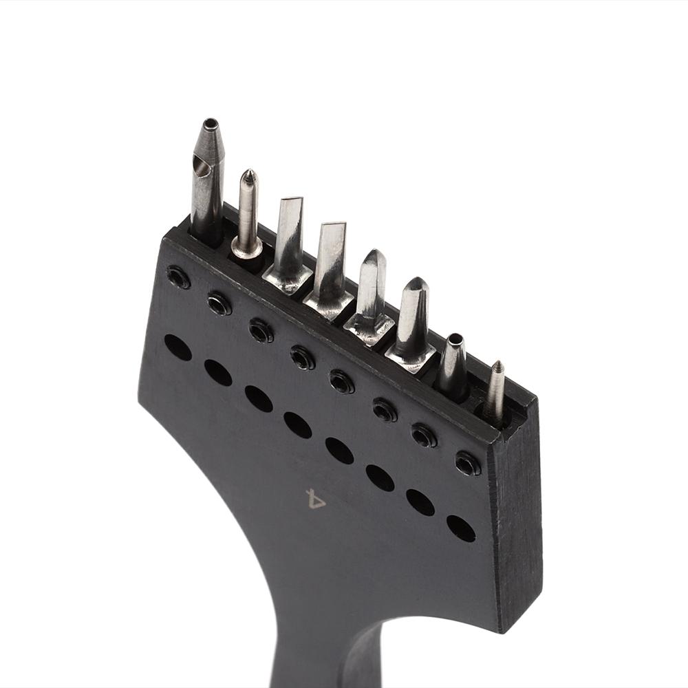 WUTA 3G Punzoni per Pelle Testa Sostituibile Ferro da Cucitura Rimovibile Diamante Oliva Foro Rotondo Stile Francese Scalpello Strumenti per Artigianato Fai da Te