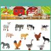12-teiliges Mini-Bauernhoftier-Set, robuste Spielfiguren für Kinder