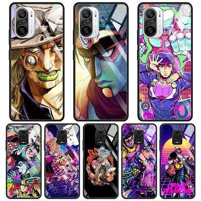 נרתיק זכוכית מחוסמת עבור Xiaomi Redmi Note 10 Pro Max 9 9s 7 8t 8 K40 K30 Pro Plus 9t 9c 8a 9a טלפון מעטפת Jojo Bizarre Aventure