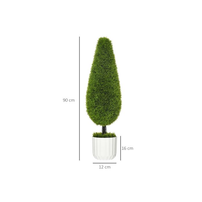 Plante Artificielle - MUVOE - Cyprès - Lot De 2 - 90 Cm - Cache-pot Élégant - Entretien Facile