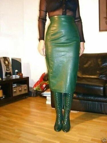 

Праздничная Формальная Женская Юбка Стильная ЗЕЛЕНАЯ Натуральная Мягкая Кожа Ягненка Ручной Работы 2XL зелёный