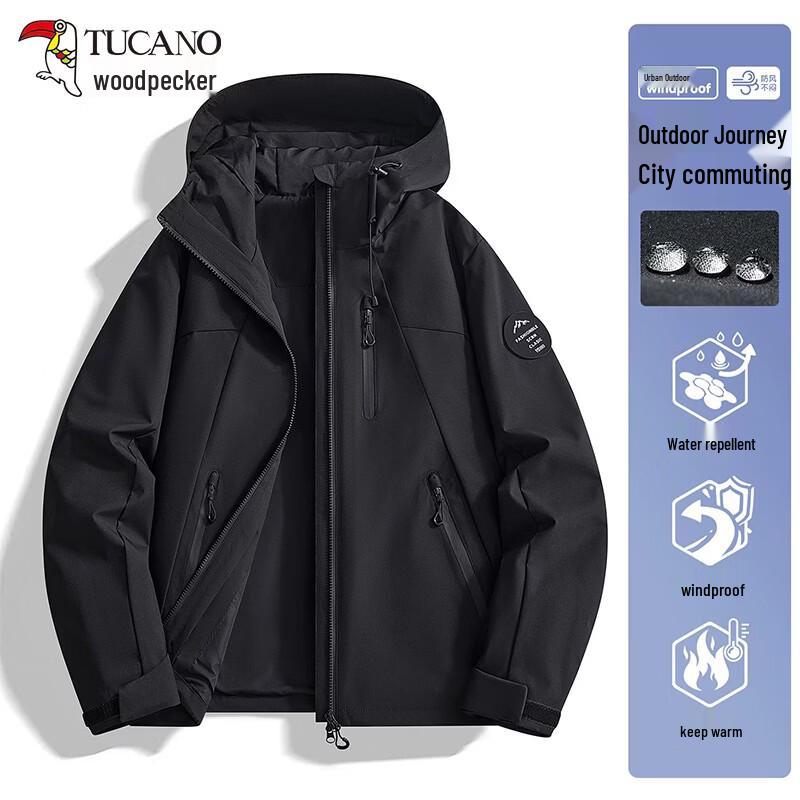Tucano Women's Loose Hooded Outdoor Windbreaker and Waterproof Jacket