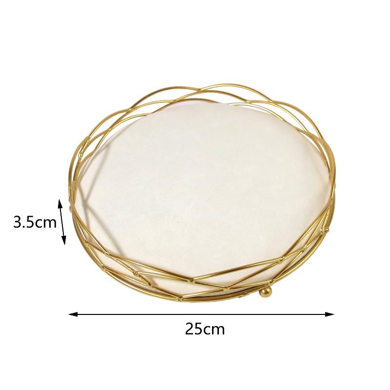 Creative combination jewelry display stand - metal, off-white suede jewelry rack for rings and necklaces