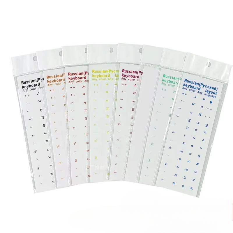 Multi Colored Transparent Russian Keyboard Graffiti Stickers DIY for Office Keyboard Games Keyboard Letter Stickers Decorative