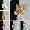 5Pcs Wedding Corsages Boutonniere Prom Boutonniere for Wedding Ceremony Anniversary, Rose Corsages for Bride and Groom,