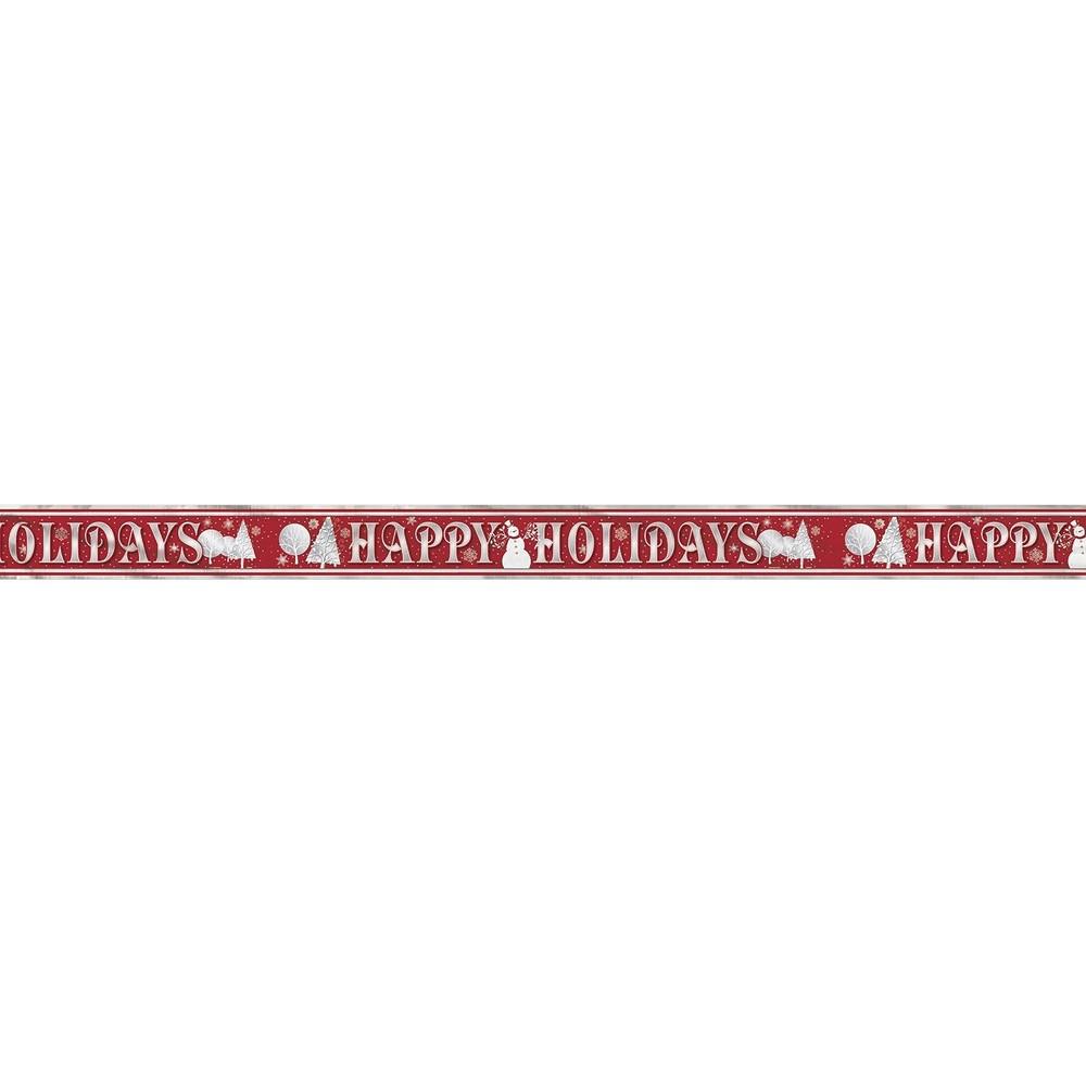Unique Party Happy Holidays Foil Frosted Christmas Banner