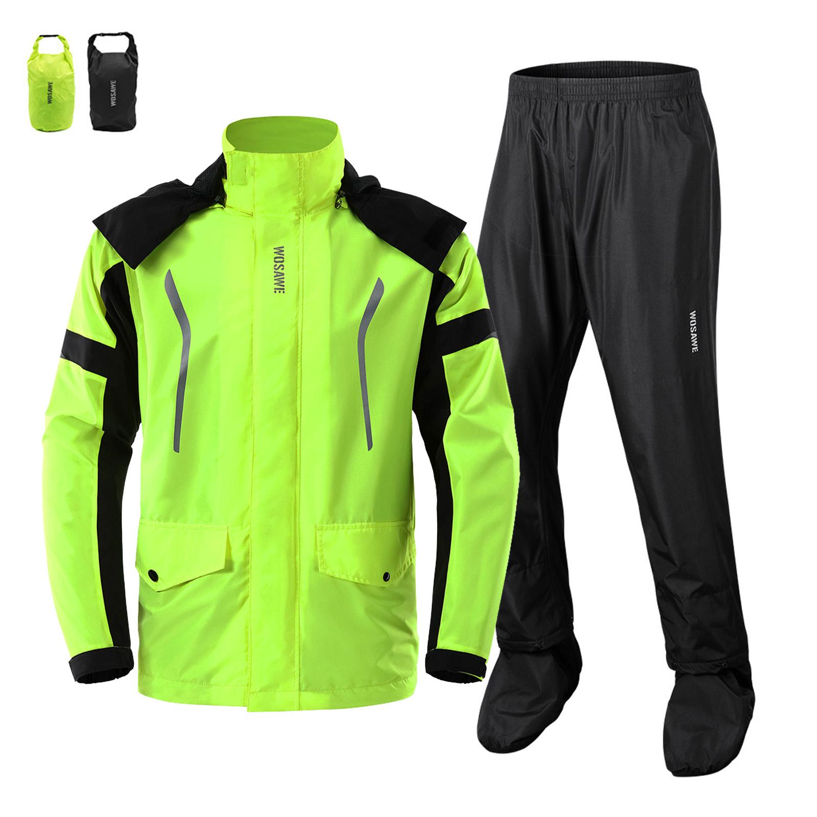 

Waterproof Breathable Bicycle Rain Pants Rain Coat Set for Outdoor Cycling EU-2XL