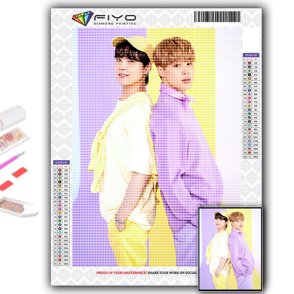 5D DIY Diamond Painting Cross Stitch Korean Boy Group Diamond Embroidery Mosaic Wall Art Home Decoration