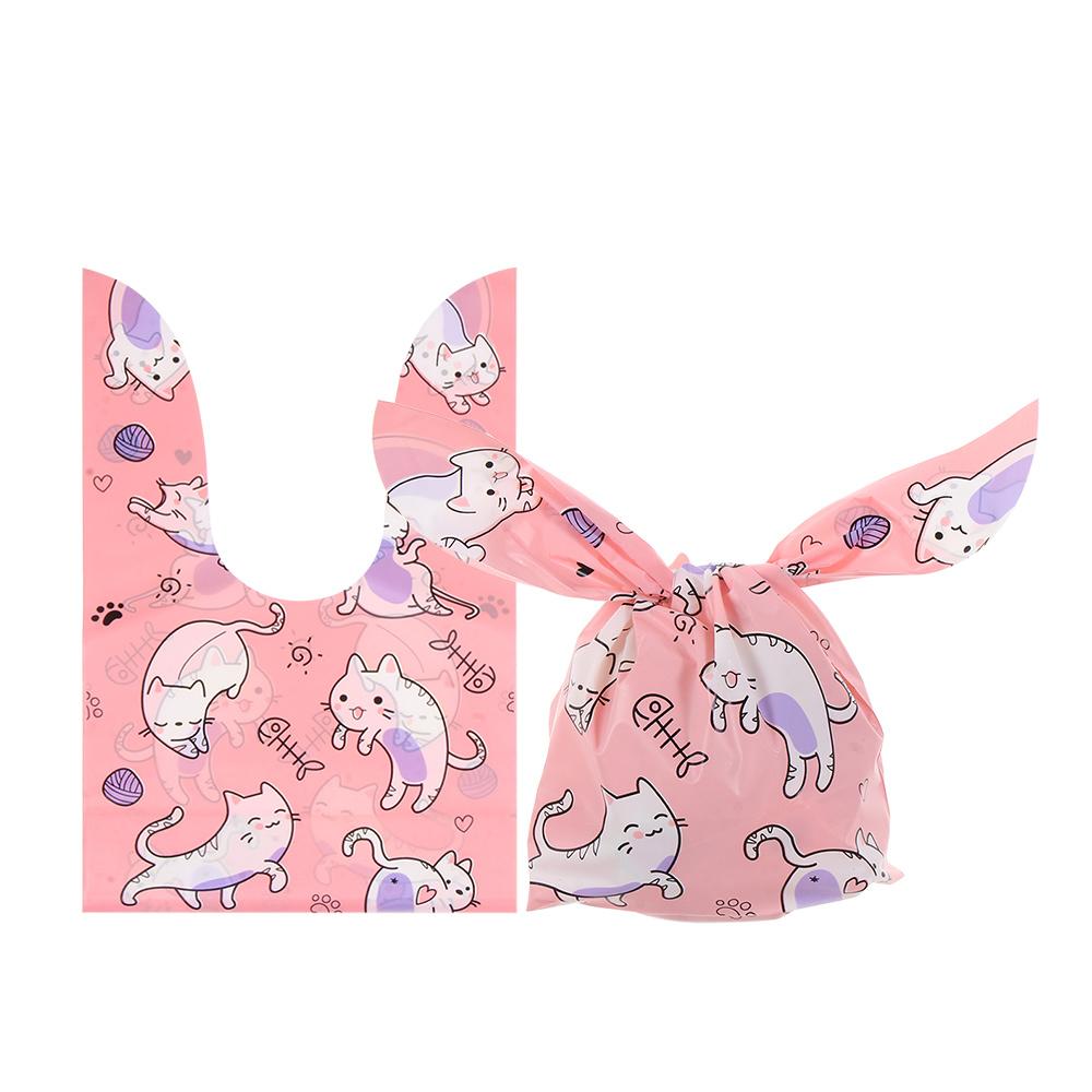 10PCS Snack Decoration Storage Pocket Bunny Ear Biscuit Package Rabbit Cookie Bags Easter Rabbit Candy Bag