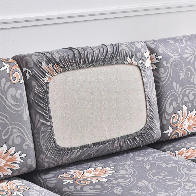 Stretch-bedruckter Stretch-Sofa-Sitzkissenbezug, Rückenlehnenbezug, Schutz für Couch, Sofabezug, L-Form, Chaselong-Schonbezüge