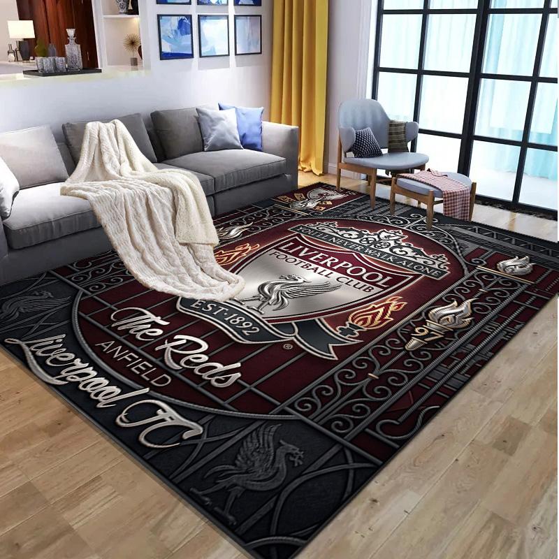 Liverpool Football Club Pattern Rug, Indoor/Outdoor Mat, for Picnic, Gameroom, Bedroom, Office, Living Room, Home Decor Carpet, Birthday Gift