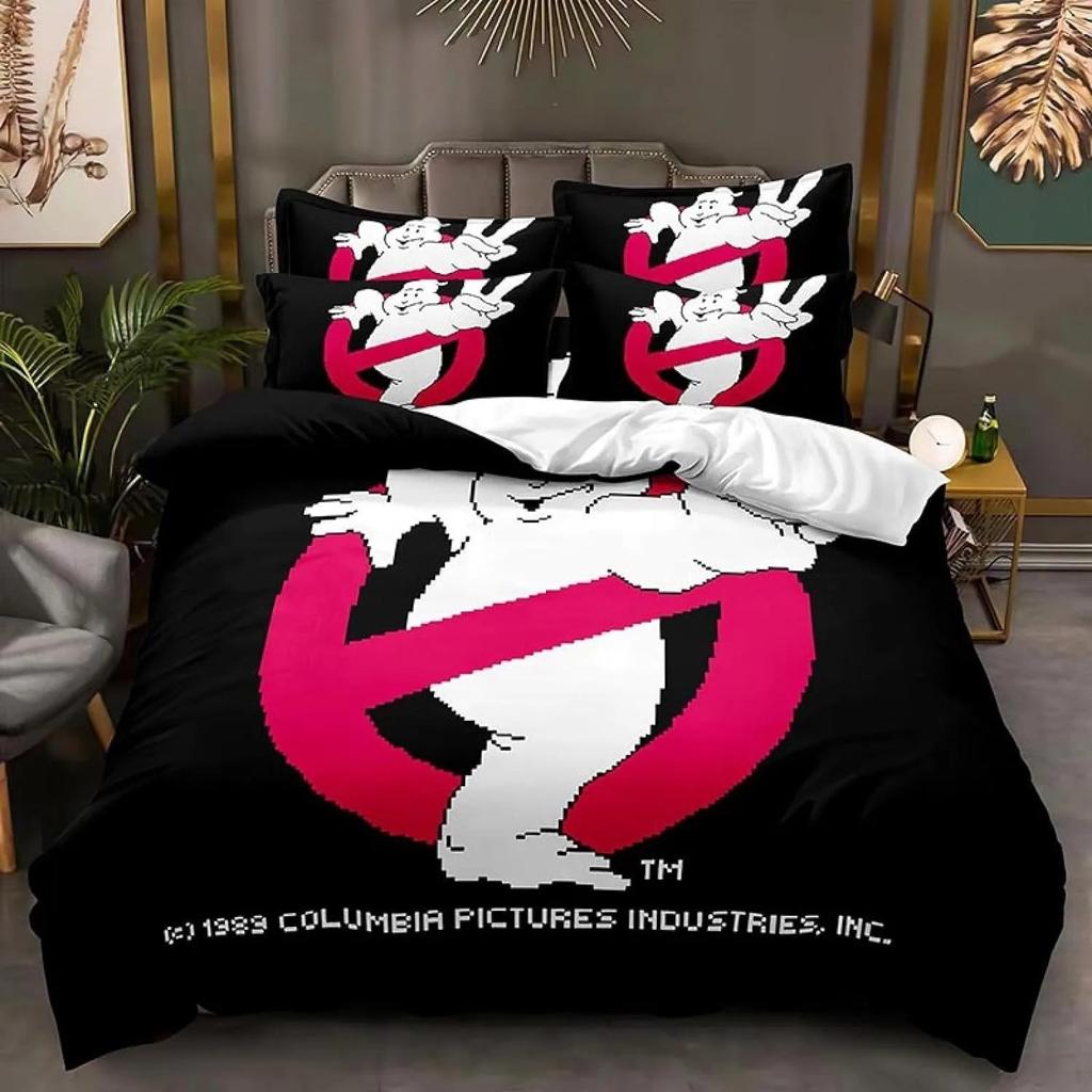 Cartoon Duvet Cover Pillowcase Ghostbusters Bedding Set Adult Boy Girl Bedroom Decoration Children Single Double Size