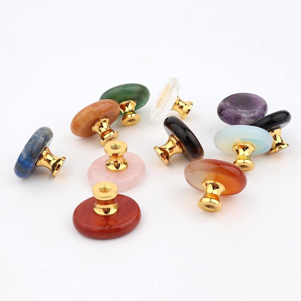 Cabinet Knobs Single Hole Nature Stone Drawer Handles Knobs Cupboard Drawer Pull Kitchen Cabinet Knob 4Pcs 9
