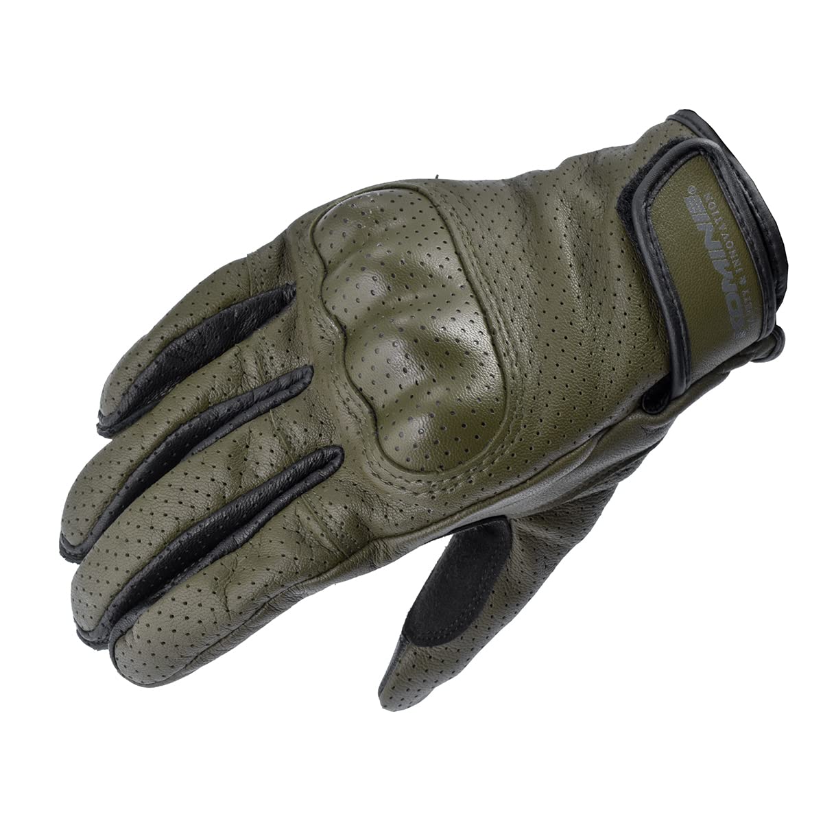 Komine Motorcycle Gloves Vented Protective Leather XL GK-257 Gloves, Olive, оливковый
