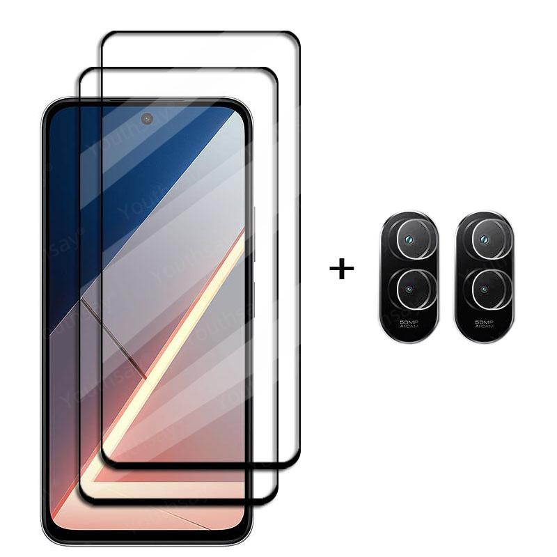 6in1 Glass For Poco M7 Full Cover Tempered Glass Xiaomi Poco M7 Screen Protector HD Protective Phone Lens Film Poco M7 4G