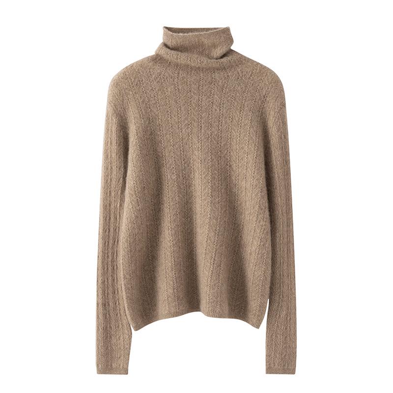 Lekasha Women's Pure Cashmere High Neck Jacquard Innerwear