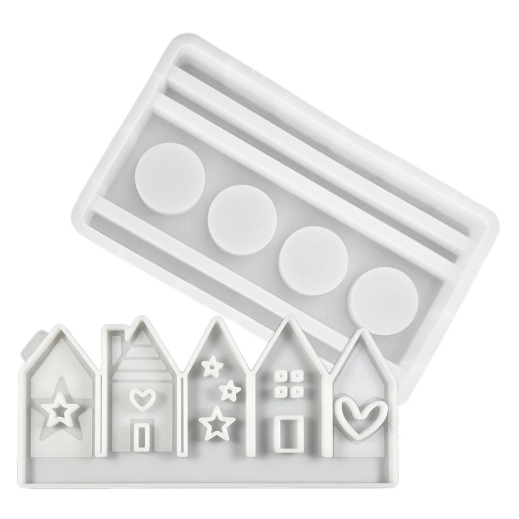 Krásné řemeslné výrobky ve tvaru domu Forma Poutavé Domácí řemeslné dekorace Silikonová forma Ornament Ruční výroba Pryskyřičná forma