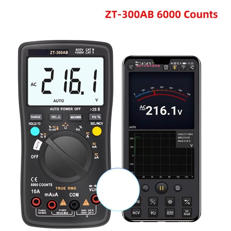 Wireless Connection Digital Multimeter Auto Ranging Tester Measure Voltage Current Resistance with True RMS Accuracy