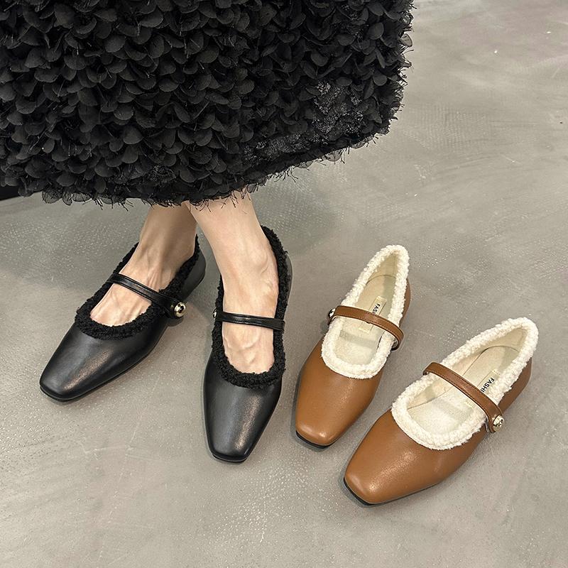 New Women's Mary Jane Single Shoes Thick Heel Shoes Elegant Classic Retro Square Toe Comfort Soft Shallow Cut Low Heel Shoes