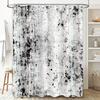 Black White Black White Artistic Print Shower Curtain Waterproof Bath Mat Decorative Home Textiles Extra Long Size 180x243cm (Wh