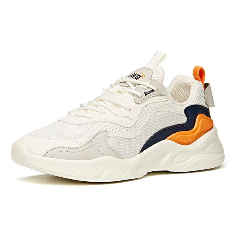 Anta Simple And Comfortable Shock Absorbing Non-Slip Wear-Resistant Breathable Low-Top Casual Shoes Men Sneaker White Blue Gray 112128863-3