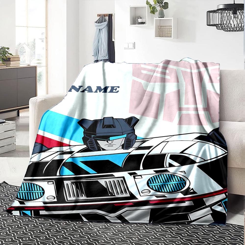 Custom Name Transformers Theme Printed Blanket - Perfect for Couch, Bed, Travel & Outdoor Use | Machine Washable, Cozy & Durable.