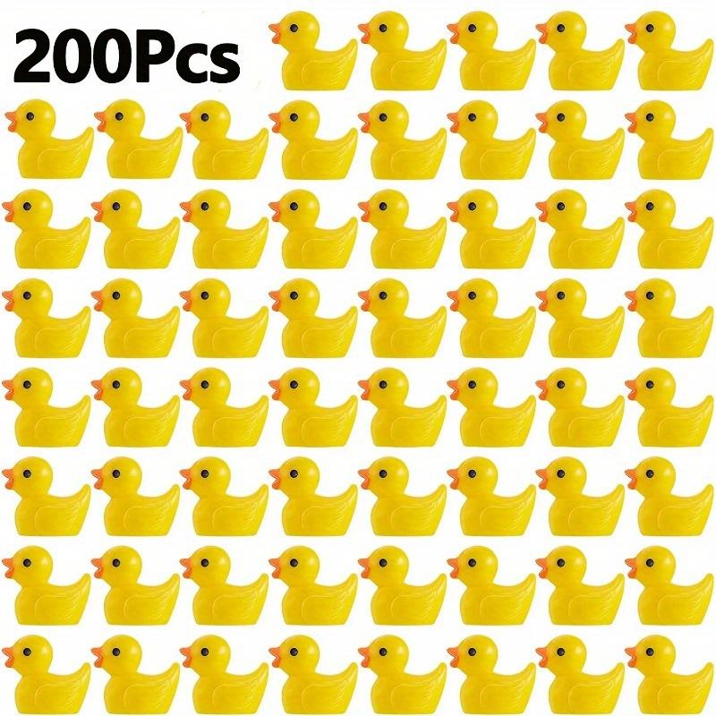 

100/200 шт., миниатюрные фигурки из смолы, миниатюрные фигурки, украшения, желтые животные, садовые поделки, крошечные утки, пейзажные растения, фея 200Pcs