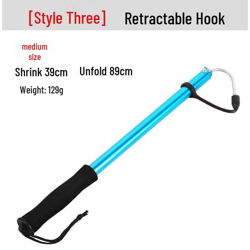 Retractable Fishing Gaffs: Rubber Handle, Aluminum Alloy Grabber, Wooden Options