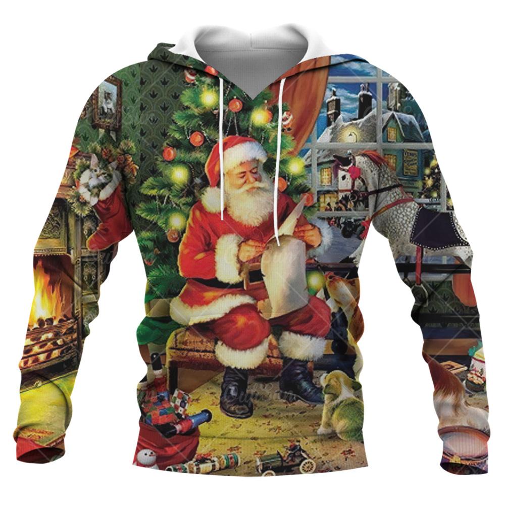 

Мужские толстовки с капюшоном с принтом Санта-Клауса, забавные рождественские толстовки со снеговиком, модные тенденции осени и зимы, рождественская одежда 6XL