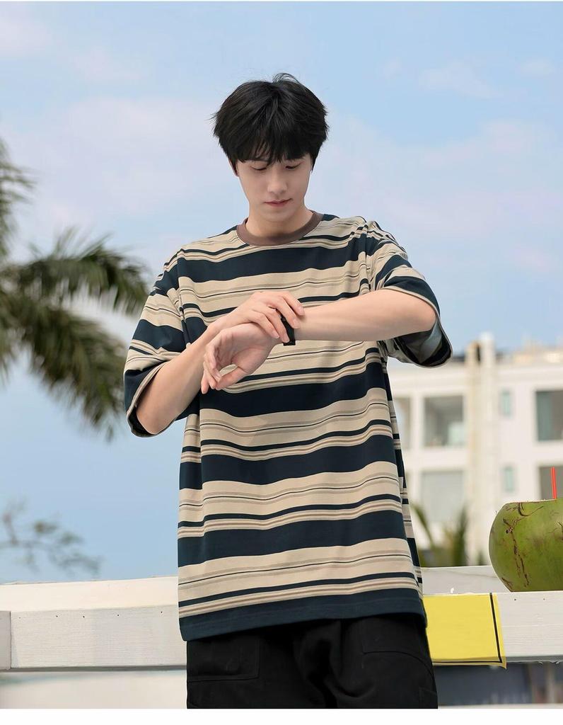 Men's Summer Korean Style Short-Sleeve T-Shirt - Trendy, Simple, Loose-Fit Hong Kong Casual Top
