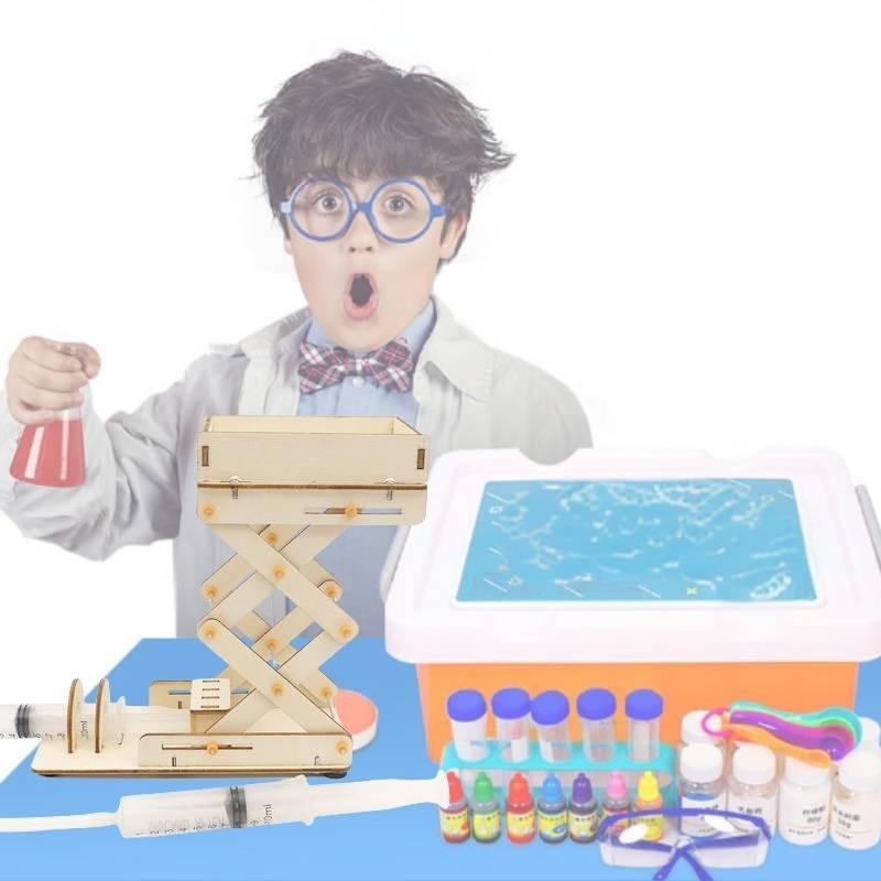 Educational Diy Hydraulic Lift Platform Science Experiment Invention Set Wooden Material Customizable