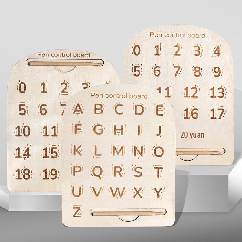 

Wooden Letter & Number Grooved Board for Early Education