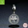 Yinziyun S925 Sterling Silver Clover Pendant Charm Beads SCC039