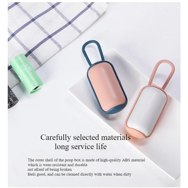 Distributeur Portable Ramasse-crottes de Chien, Support Boîte à Déchets Nettoyage Animal de Compagnie, Contenant de Rangement pour Sacs à Déchets de Chien Extérieur, Accessoires de Promenade pour Animaux