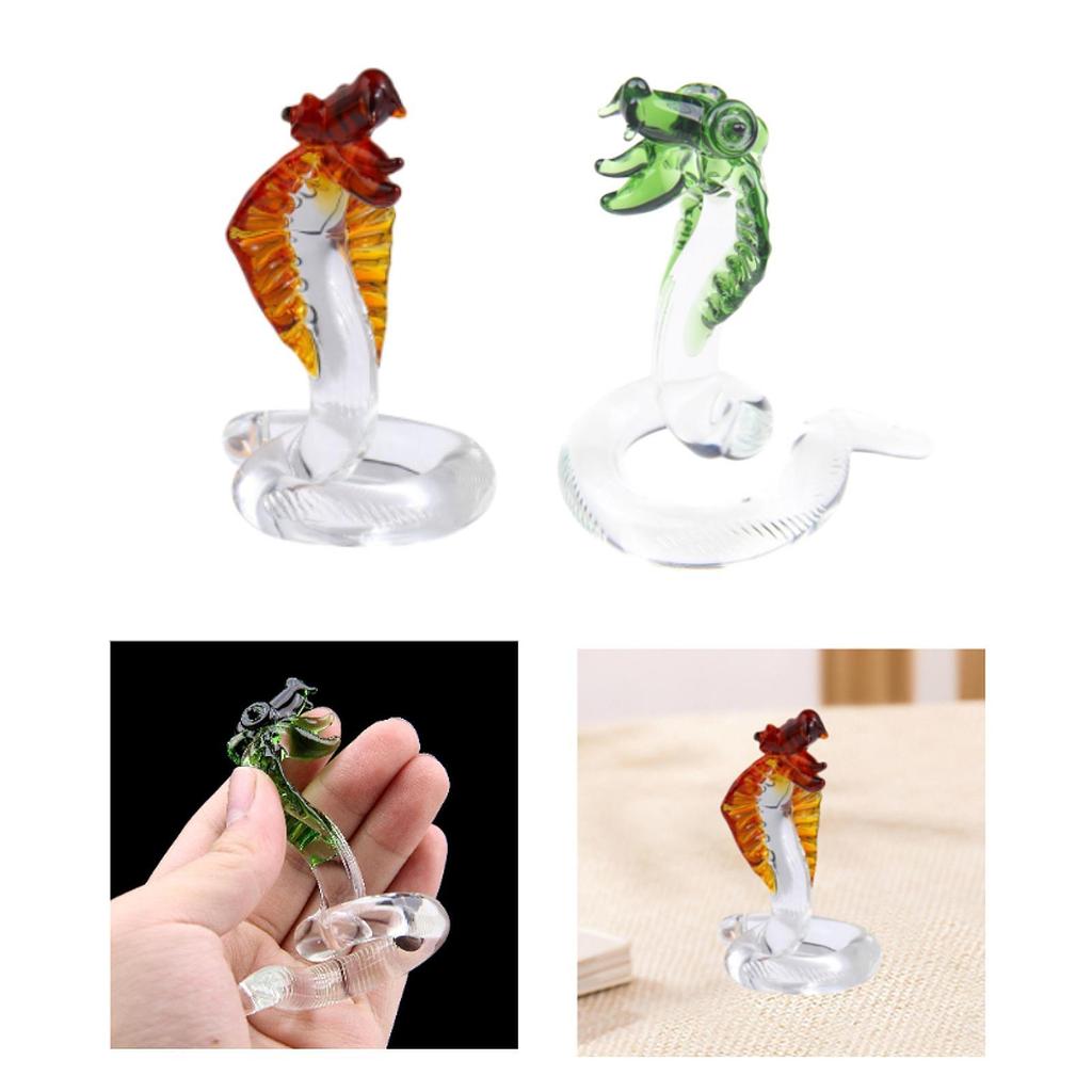 Liten ormstaty i glas, Prydnad, 2025 Kinesiska Ormens År Dekoration