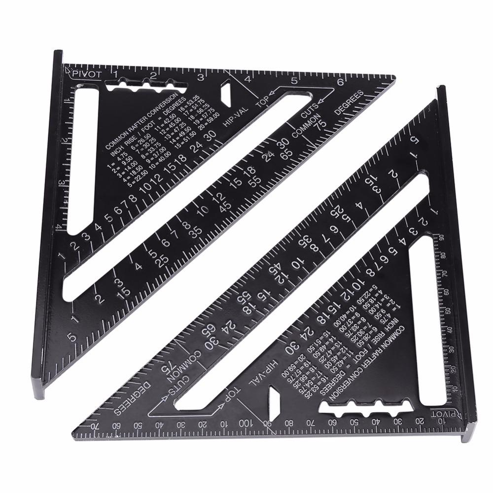 7'' /12" Aluminum Alloy Triangle Ruler Gauges Speed Protractor Miter Carpenter Line Scriber Saw Guide Percision Measurement Tool