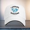 Axolotl Questions Cartoon Animal Baseball Cap Polyester Adjustable Casual Unisex Adult Hat