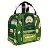 1pc Golf-Themed Insulated Thermal Bag - Green Background with Golf Clubs & Fairway Design, Durable Polyester, Reusable & Portabl