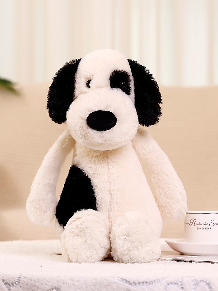 30/40CM Soft Pirate Puppy Plush Toy Black White Spot Dog Sleeping Play House Toy