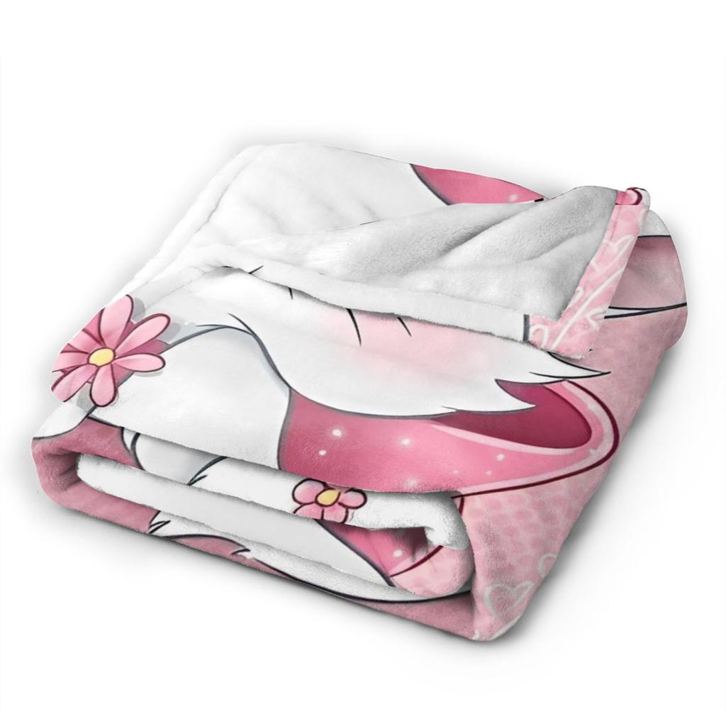 Kawaii Marie Cat Blankets Cute Kitten Anime Flannel Awesome Warm Throw Blanket for Home Spring Autumn